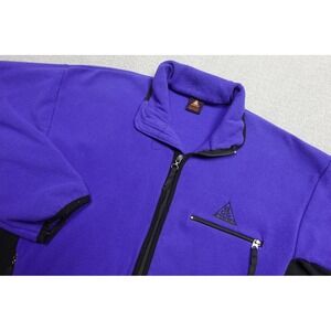 Vintage Nike ACG Fleece Jacket Mens Large Purple Black Hiking Soft Retro 90s